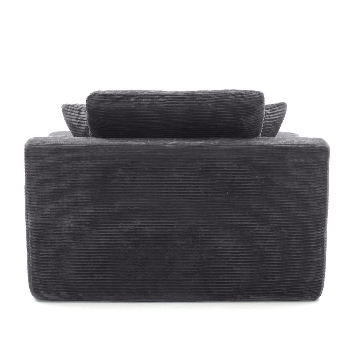 SOFA mit Seitentaschen und Kissen Dunkelgrau - Dunkelgrau, Kunststoff (70/150/110cm) - Meubliv
