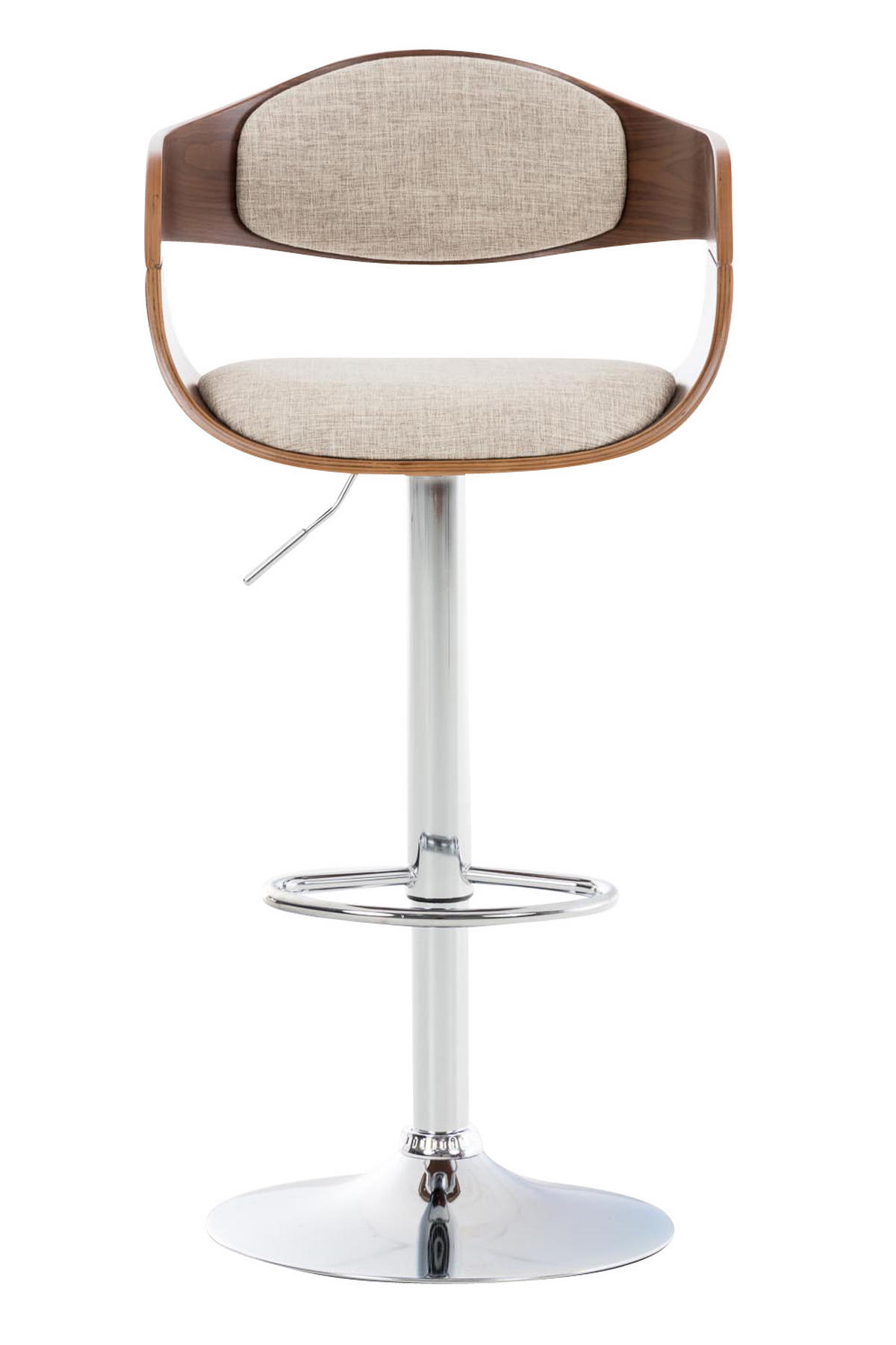 BARHOCKER Stoff walnuss/creme - Walnussfarben/Creme, Textil/Metall (50/88/48cm) - CLP