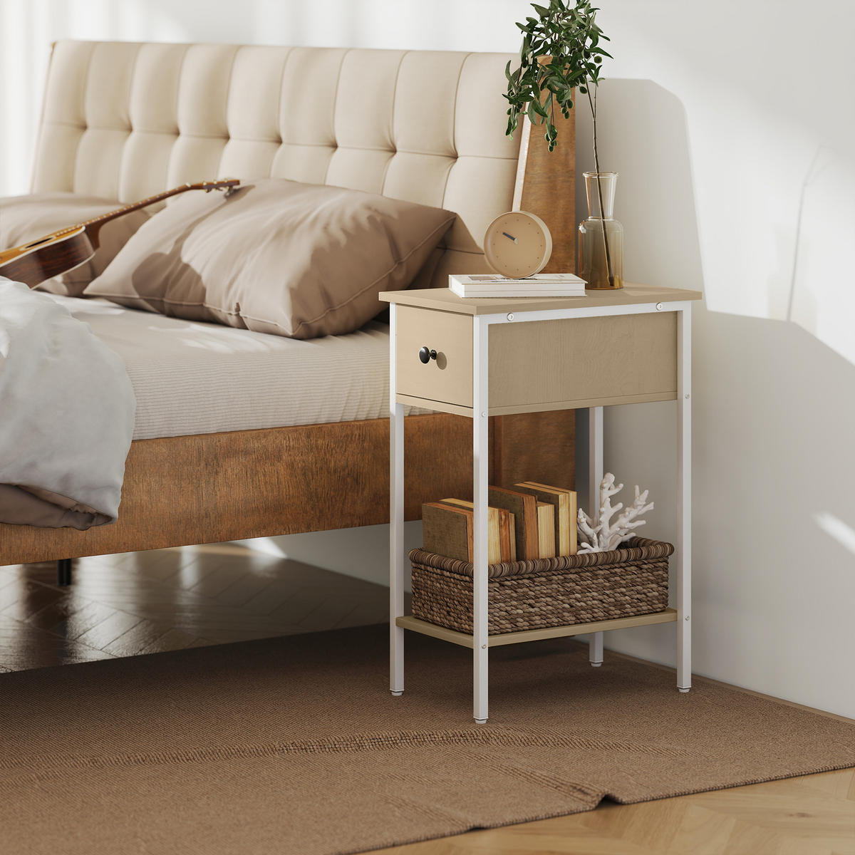 BEISTELLTISCH Beige 1 Stück - Beige, Metall (25/39.8/58.2cm) - GiPP