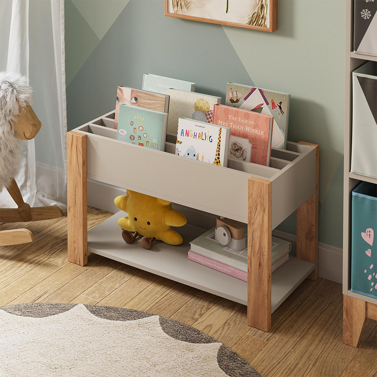 DĚTSKÁ POLICE Malia Kašmír/Řemeselné - kašmírová, kompozitní dřevo (80/46/37cm) - VitaliSpa