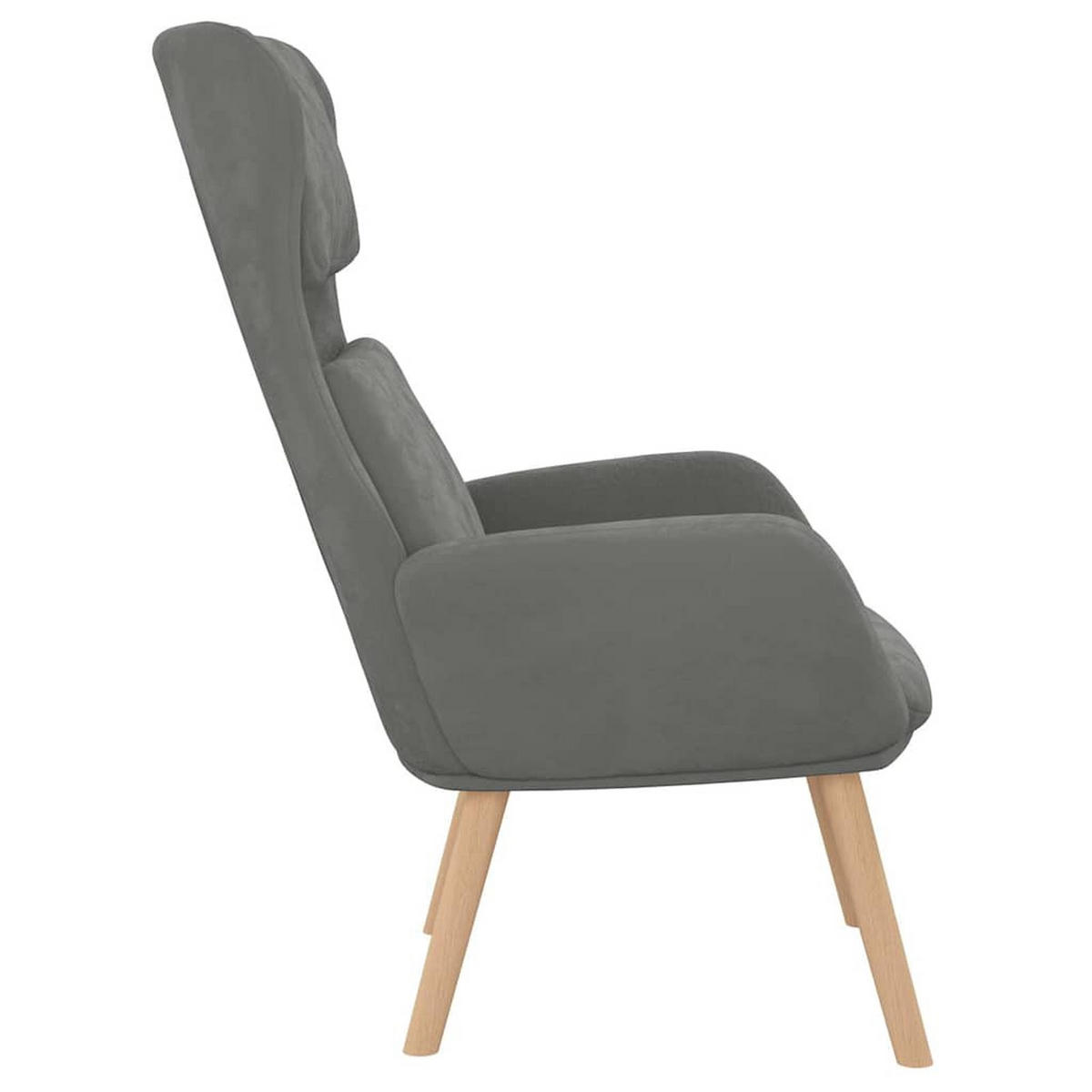RELAXSESSEL Dunkelgrau Samt - Dunkelgrau, Textil (77/98/70cm) - vidaXL