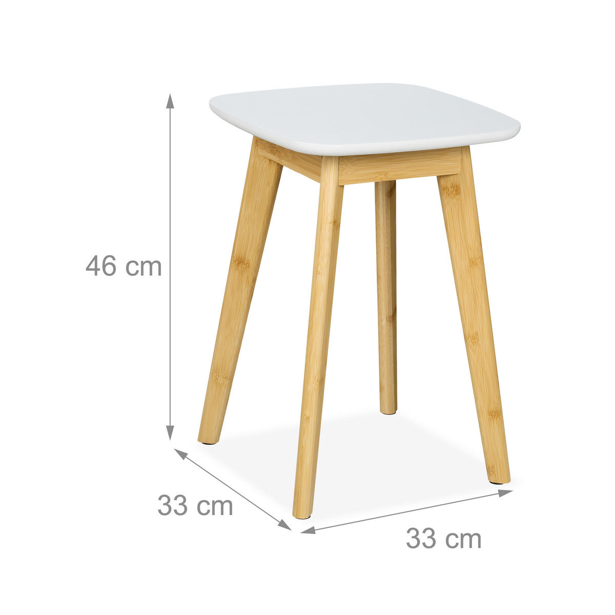ESSZIMMERHOCKER - Hellbraun, Holz/Holzwerkstoff (33/46/33cm) - Relaxdays