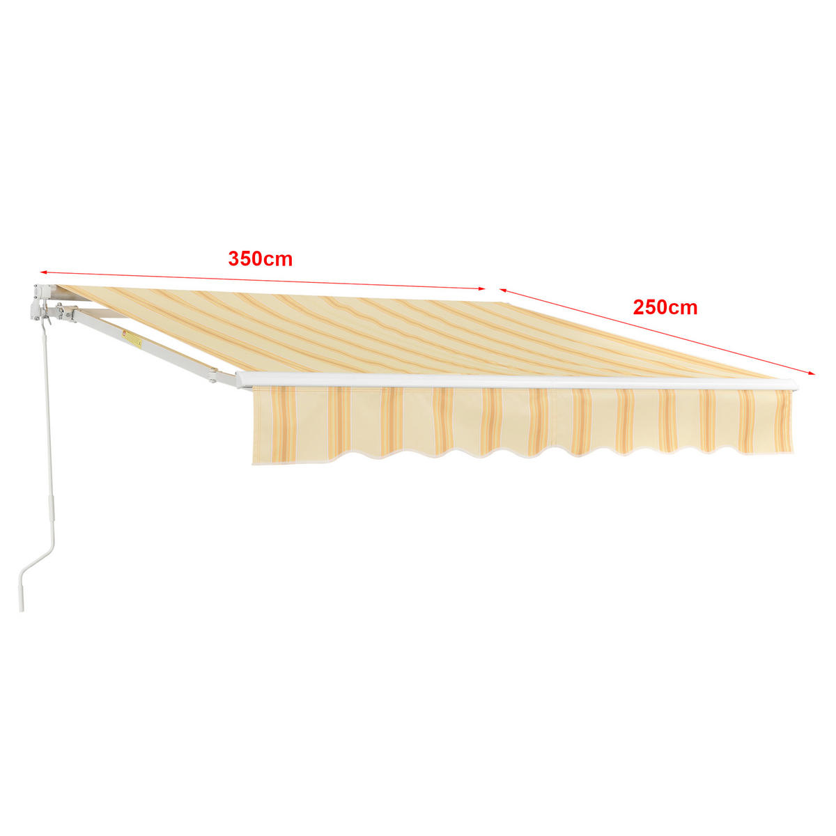 GELENKARMMARKISE Bitonto - Gelb/Weiß, Textil (350/0.1/250cm) - [en.casa]