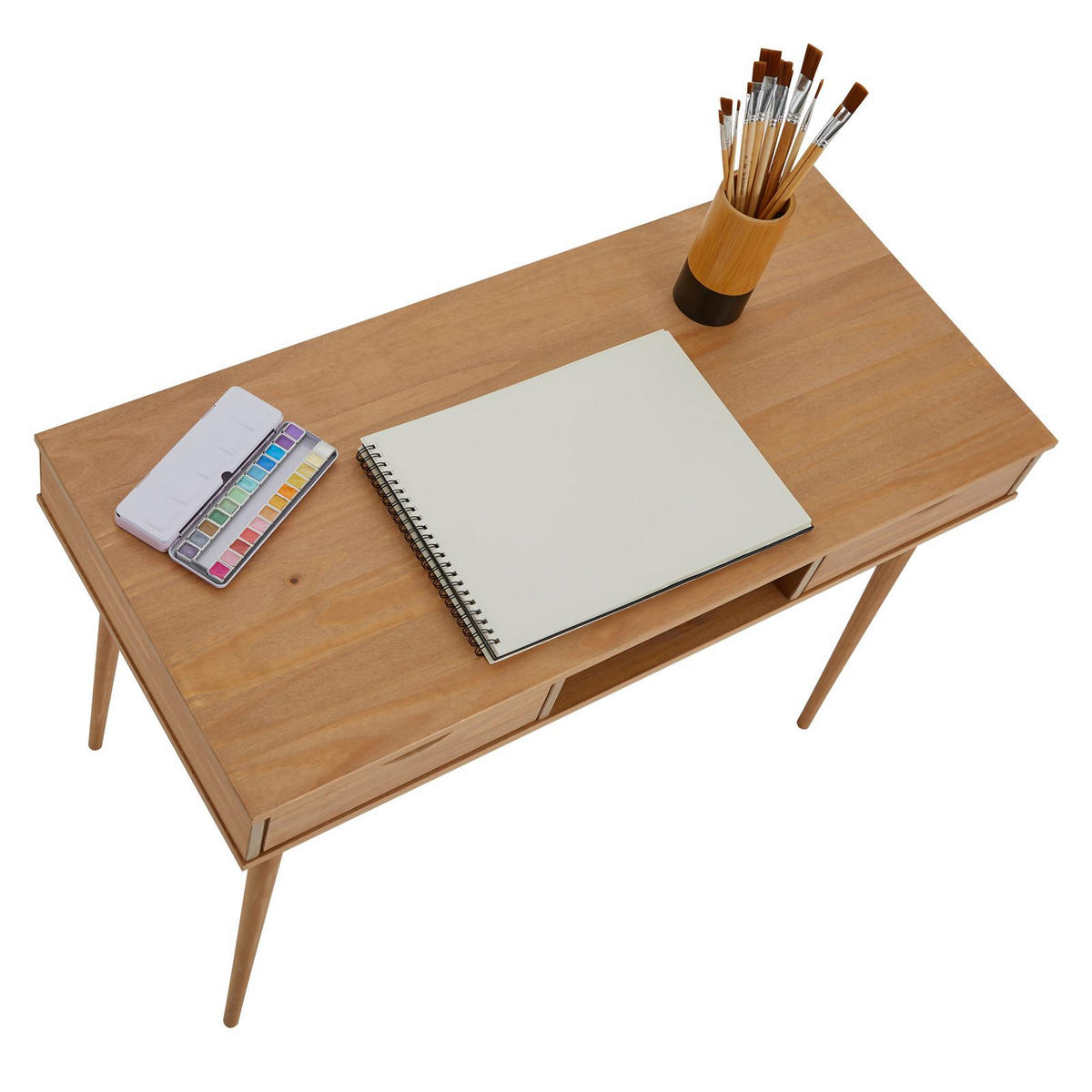 SCHREIBTISCH STEFANO - Braun, Holz (50/110/75cm) - IDIMEX