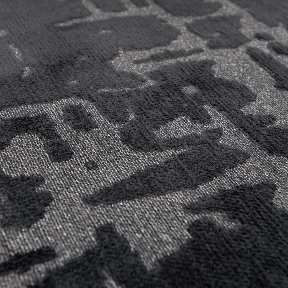 TEPPICH Black Water Structures 80/250 cm - Schwarz, Textil (80/250cm) - Louis De Poortere