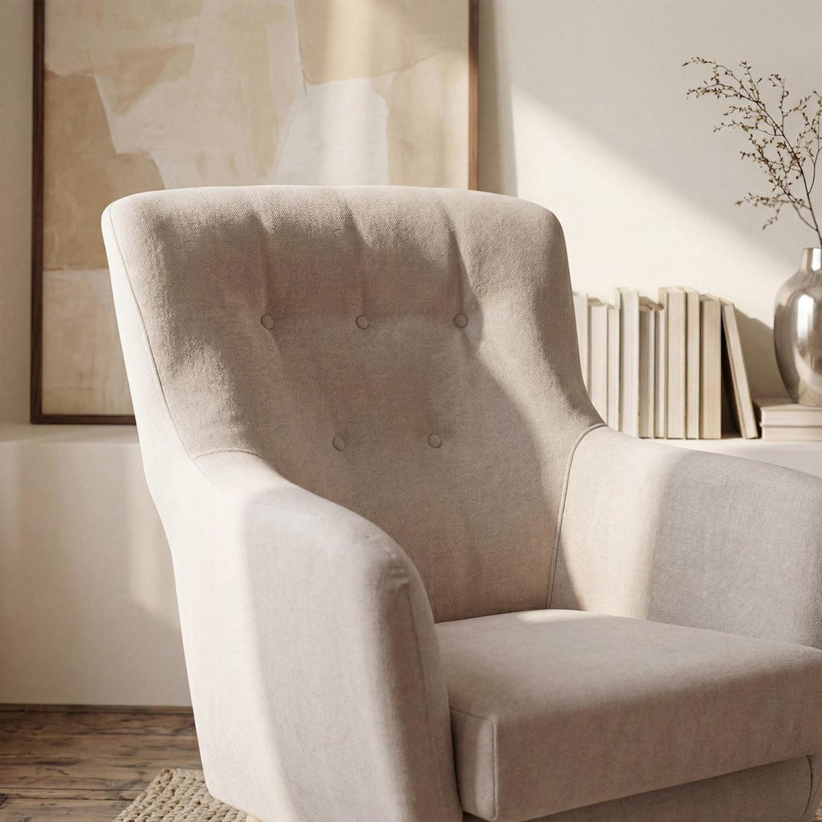 LESESESSEL Astrid Beige 73 cm x 100 cm - Beige, Textil (73/100/83cm) - Klast Home