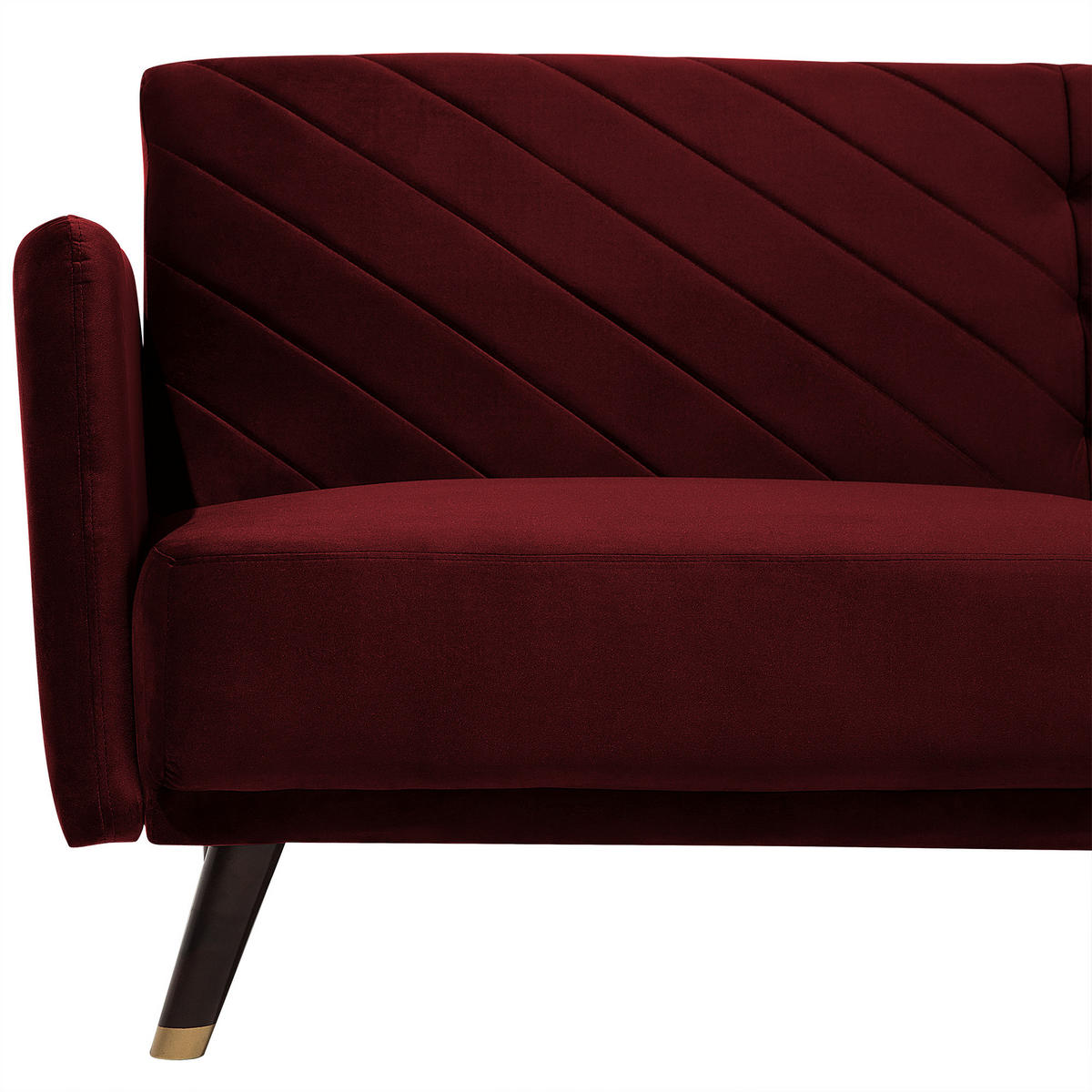 3-SITZER-SCHLAFSOFA Samtstoff Rot Senja - Dunkelrot, Textil (200/87/95cm) - Beliani