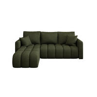 ECKSOFA GARDA links grün Strickstoff Aragon 39 - Schlaffunktion, Bettkasten - Grün, Textil (230/150cm) - Cornero