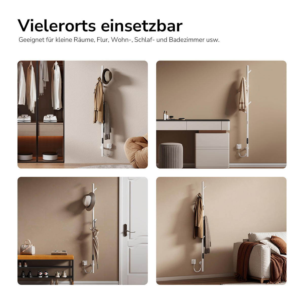 HANDTUCHHEIZKÖRPER Baumheizkörper WLAN Weiß 150 cm - Weiß, Metall (12.5/150/14cm) - EMKE