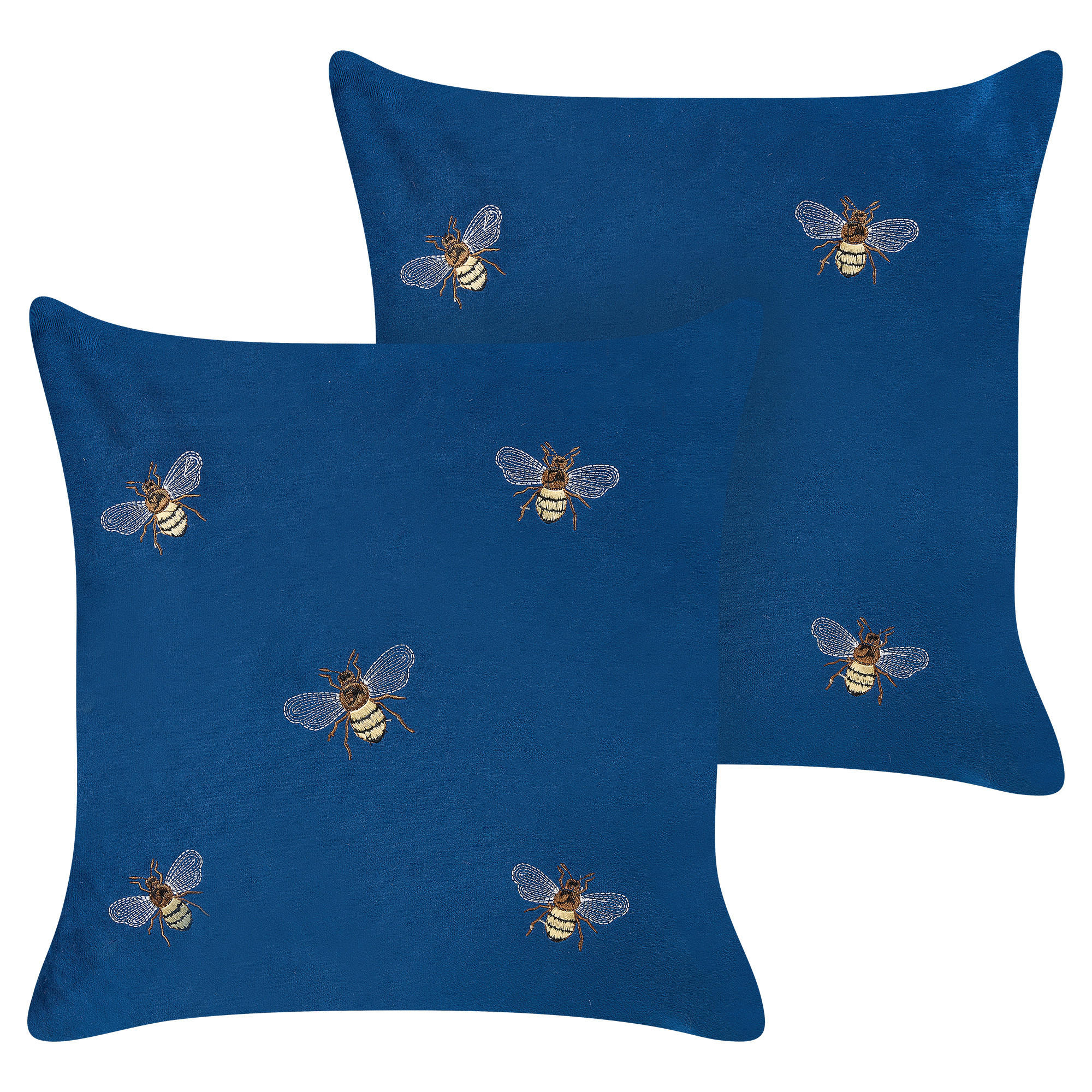 DEKOKISSEN 2er-Set Blau 45/45 cm Talinum - Blau, Textil (45/45cm) - Beliani