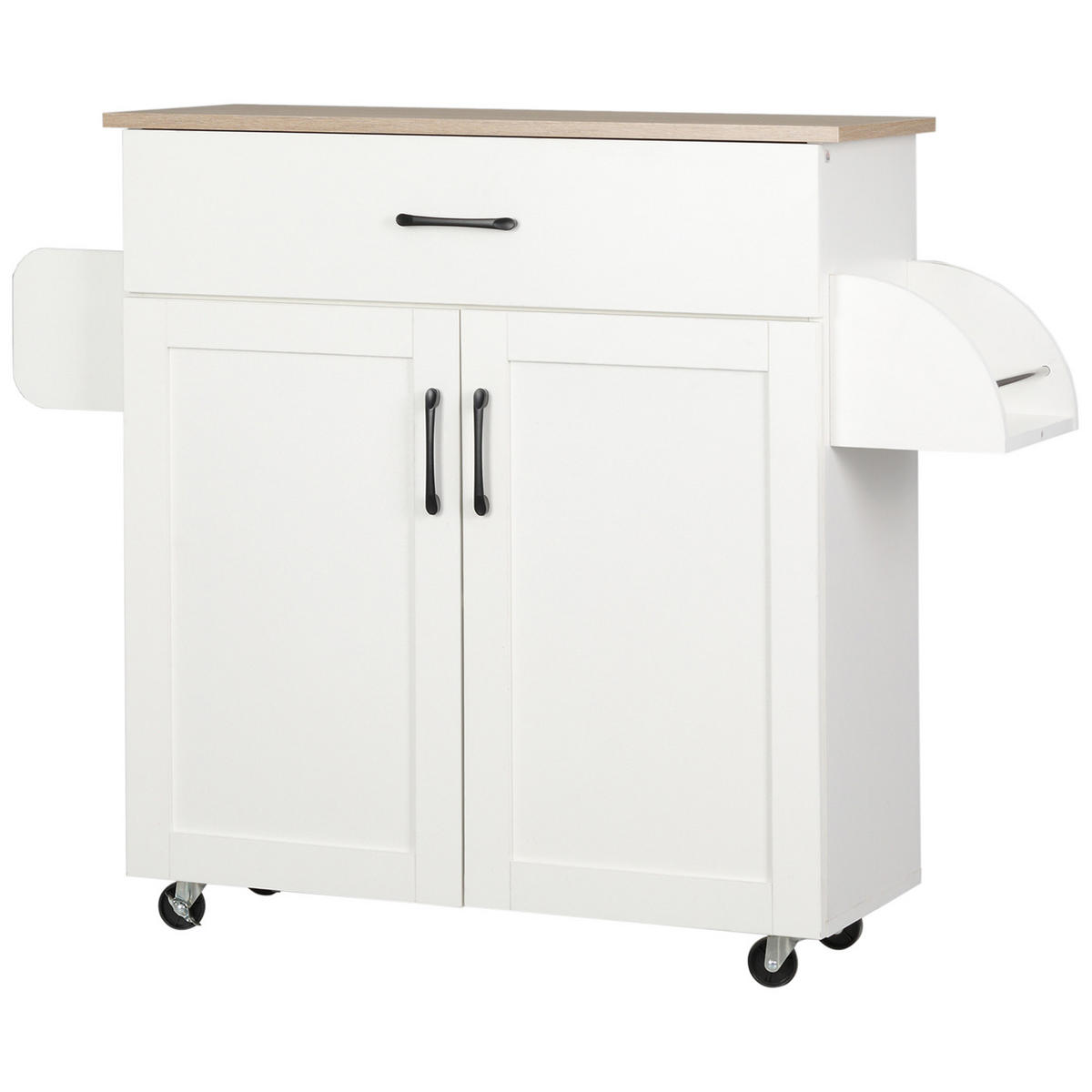 KÜCHENWAGEN DE-17106 Weiß & Natur - Weiß, Holzwerkstoff (36/85/105cm) - ComfortXL