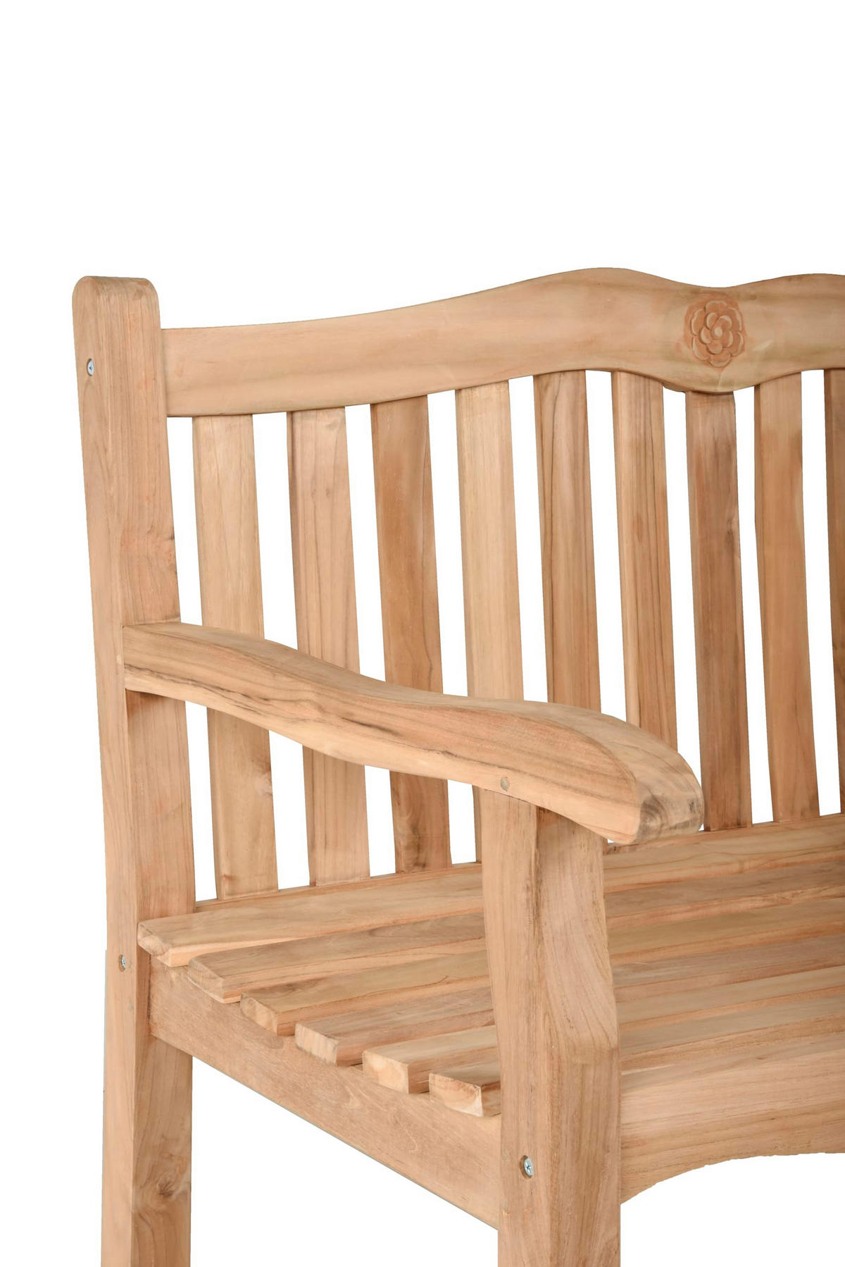 GARTENBANK Nina 2-Sitzer Terrassenbank - Hellbraun, Holz (120/92/63cm) - DELUKE