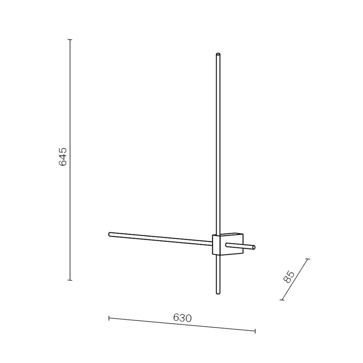 LED WANDLEUCHTE Pars Alu Gold Schwarz - Goldfarben, Metall (63/3/64.5cm)