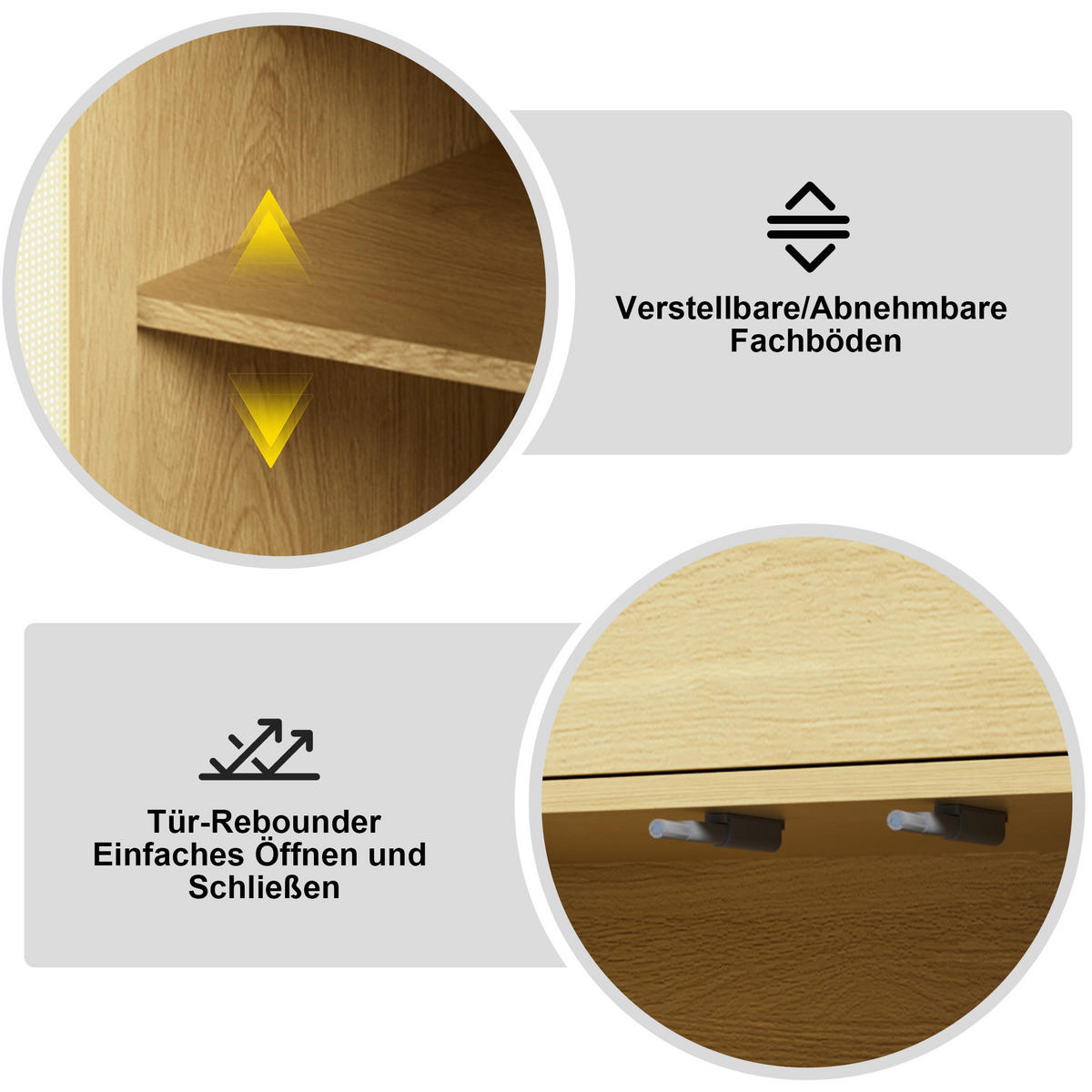 SCHUHSCHRANK in Holzoptik Schuhkipper mit 4 Regalböden, Schublade, für Flur, Eingangsbereich oder Wohnzimmer - Naturfarben, Holzwerkstoff (80/105/35cm) - STILVORA