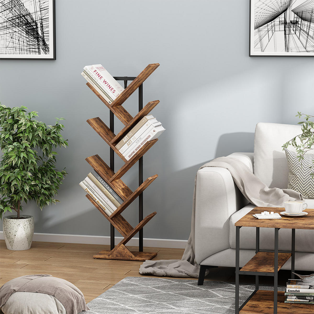 BÜCHERREGAL Fyrk Antikholz 40 x 116 cm - Eichefarben, Holzwerkstoff (40/116/20cm) - Vicco