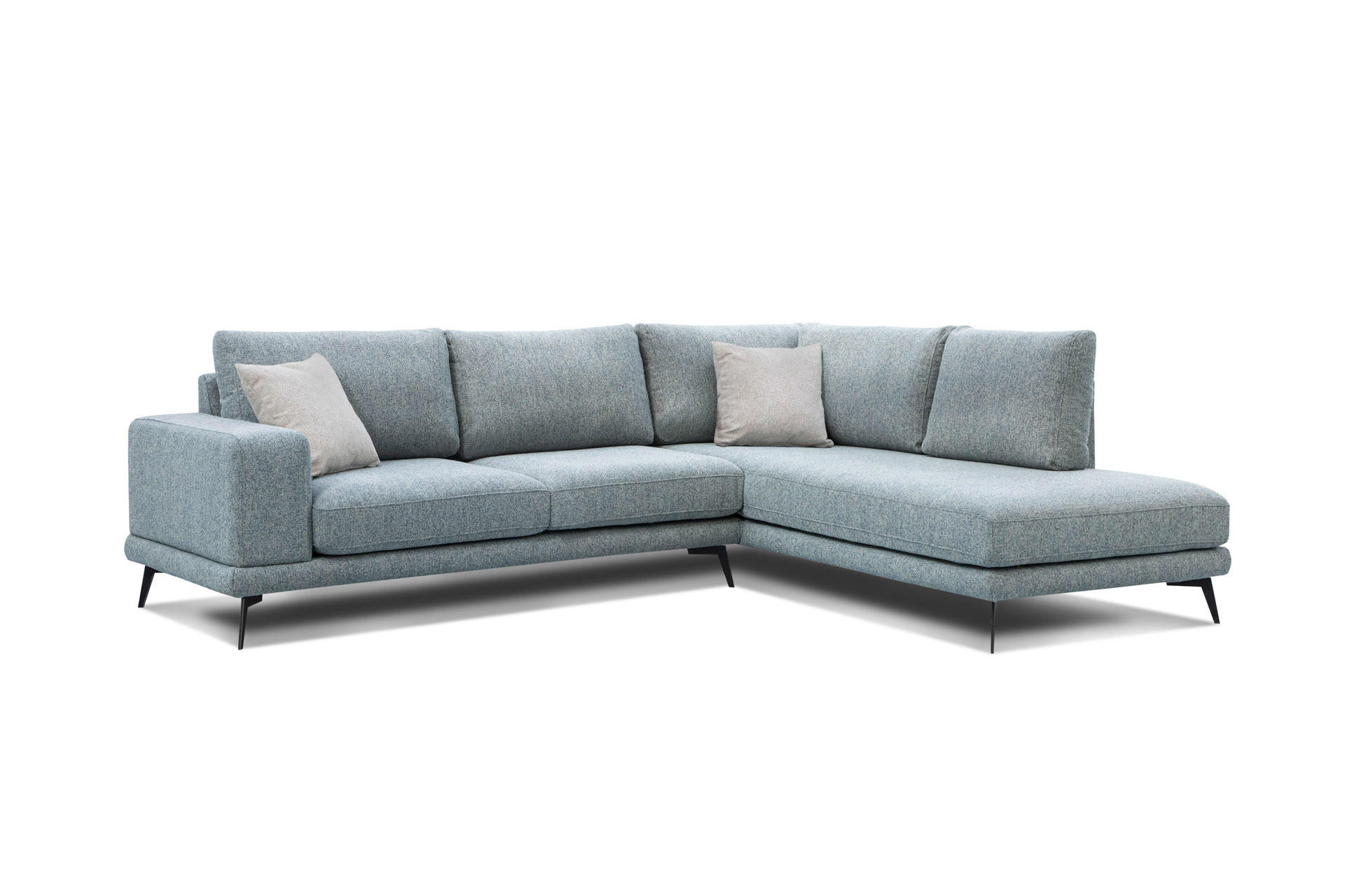 ECKSOFA MEDIOLANE 5-Sitzer, mintgrün - Mintgrün, Holzwerkstoff/Textil (282/219cm) - Courtois Laville