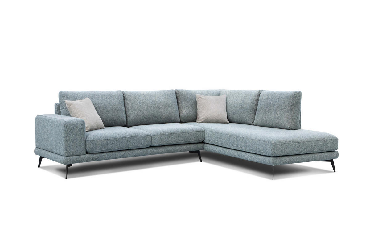 ECKSOFA MEDIOLANE 5-Sitzer, mintgrün - Mintgrün, Holzwerkstoff/Textil (282/219cm) - Courtois Laville