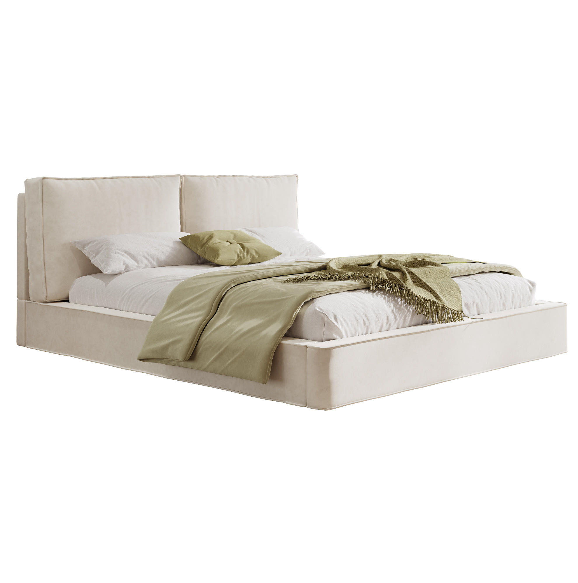 POLSTERBETT 160/200 cm mit Lattenrost, gepolstertem Kopfteil und Chenille-Bezug, Beige - Beige, Textil (160/200cm) - Redom