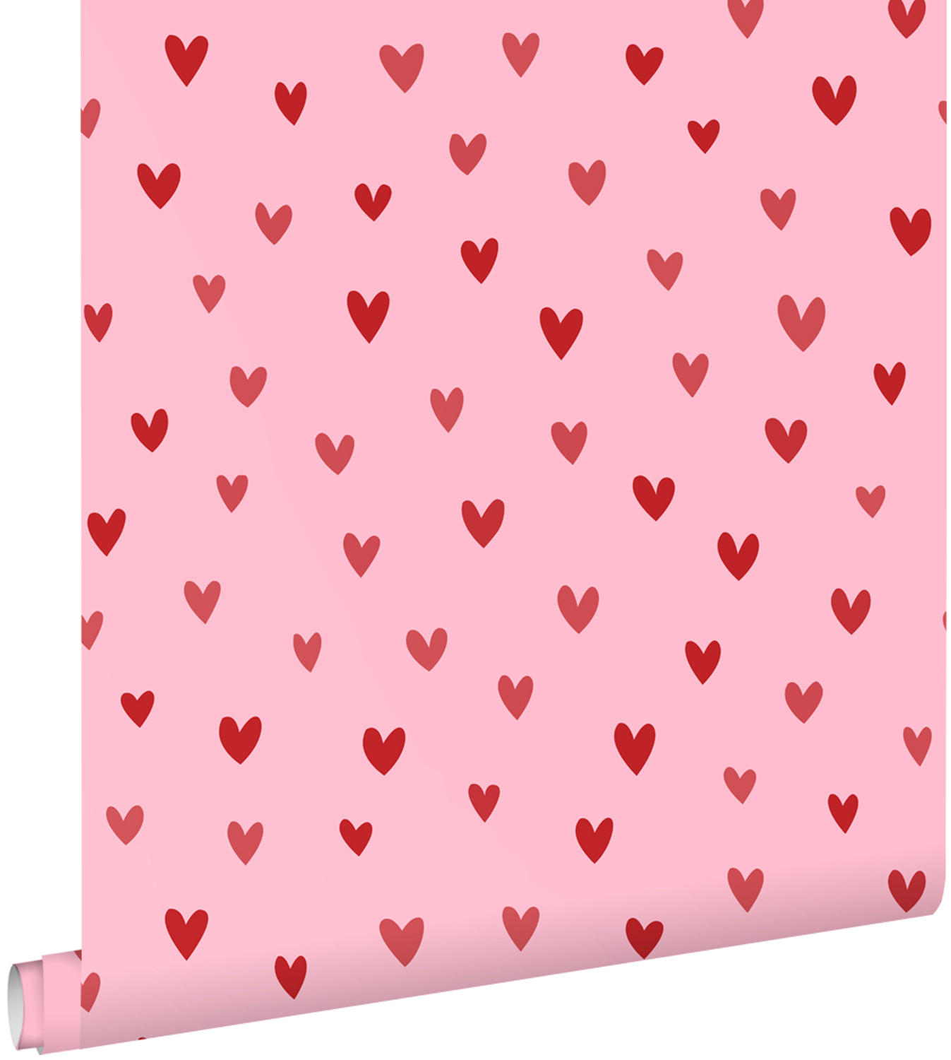 TAPETE Herzchen 50 x 900 cm - Pink, Papier (50/0.1cm) - ESTAhome