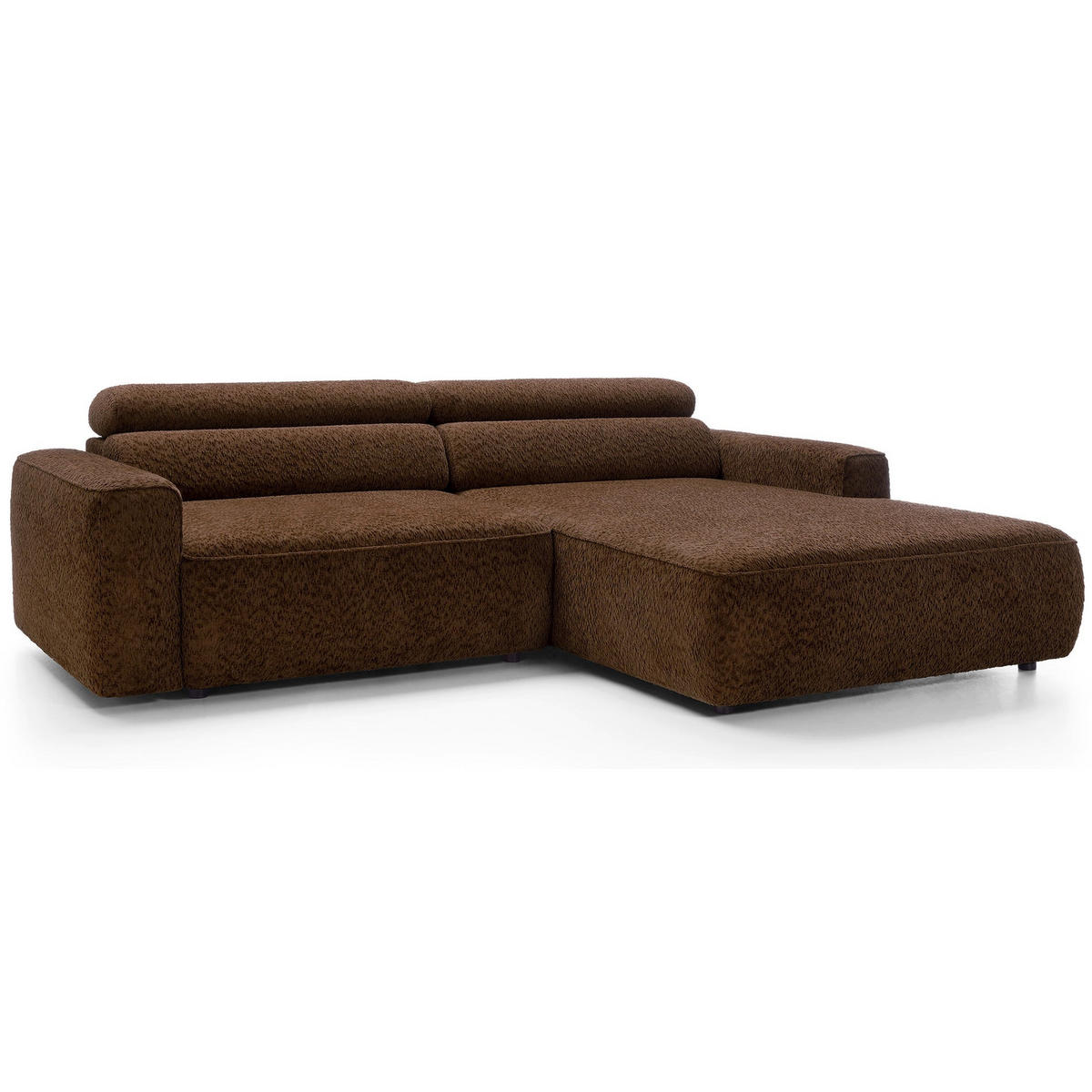 ECKSOFA Fando Braun Chenille - Schwarz/Braun, Kunststoff/Textil (182/252cm) - Selsey
