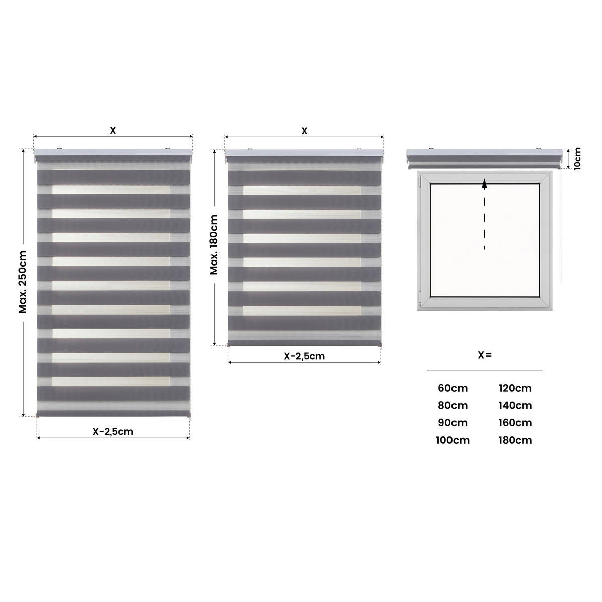 DOPPELROLLO Grau 180X250 - Grau, Kunststoff (180/250cm) - STORESDECO