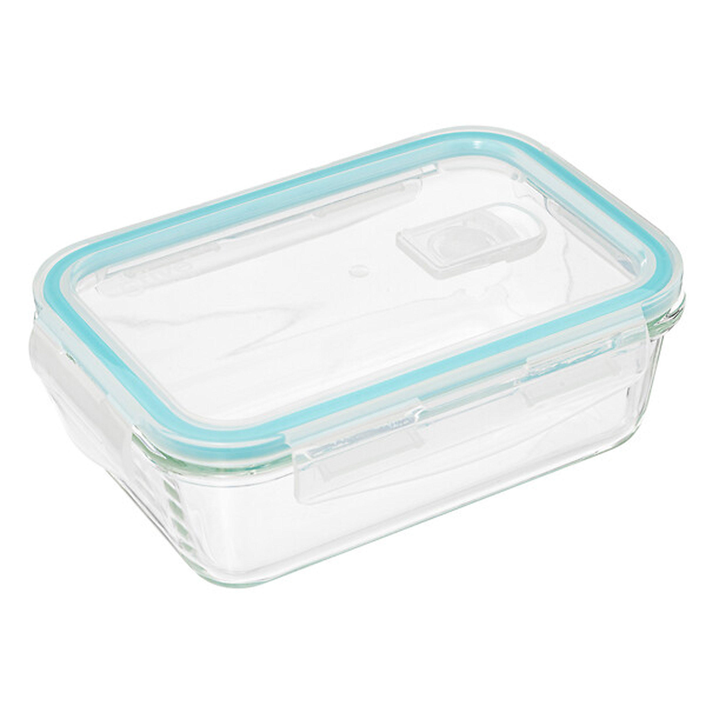FRISCHHALTEDOSE Clipeat, Glas, Kunststoff, Blau, 800 ml - Blau, Glas (13.5/6.9/19.2cm) - 5five Simply Smart