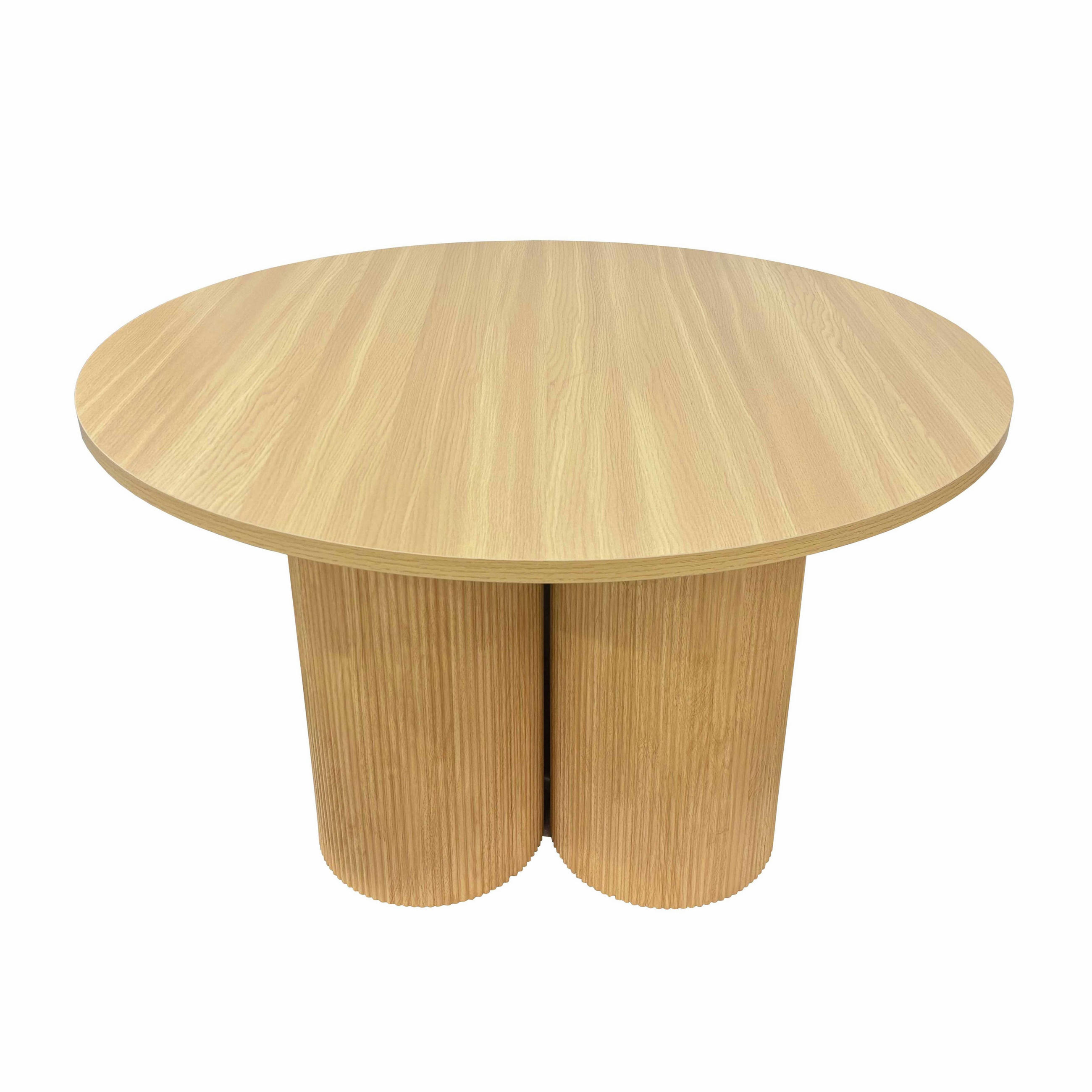 ESSTISCH, helles Holzeffekt - Beige, Holz (120/120/75cm) - Oviala