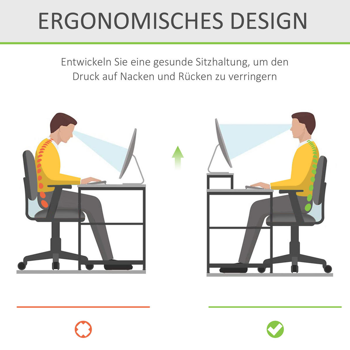 MONITORSTÄNDER - Transparent, Kunststoff (53/19/9cm) - HOMCOM