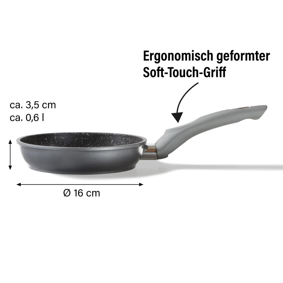 BRATPFANNE - Grau, Metall (16cm) - Stoneline