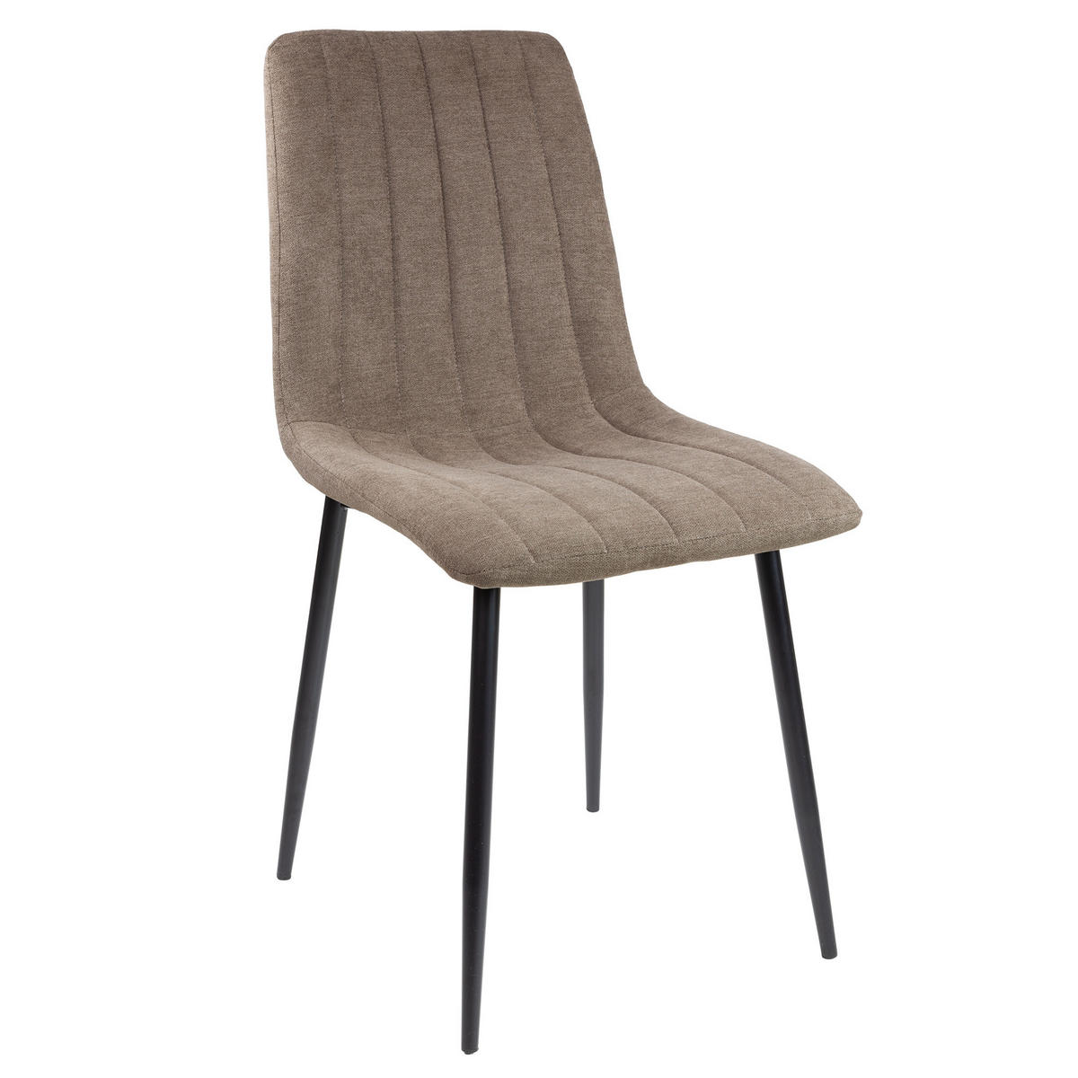 STUHL GARDA Stoffbezug Metallbeine 4er Set Braun - Braun, Textil/Metall (45/90/44cm) - Albatros