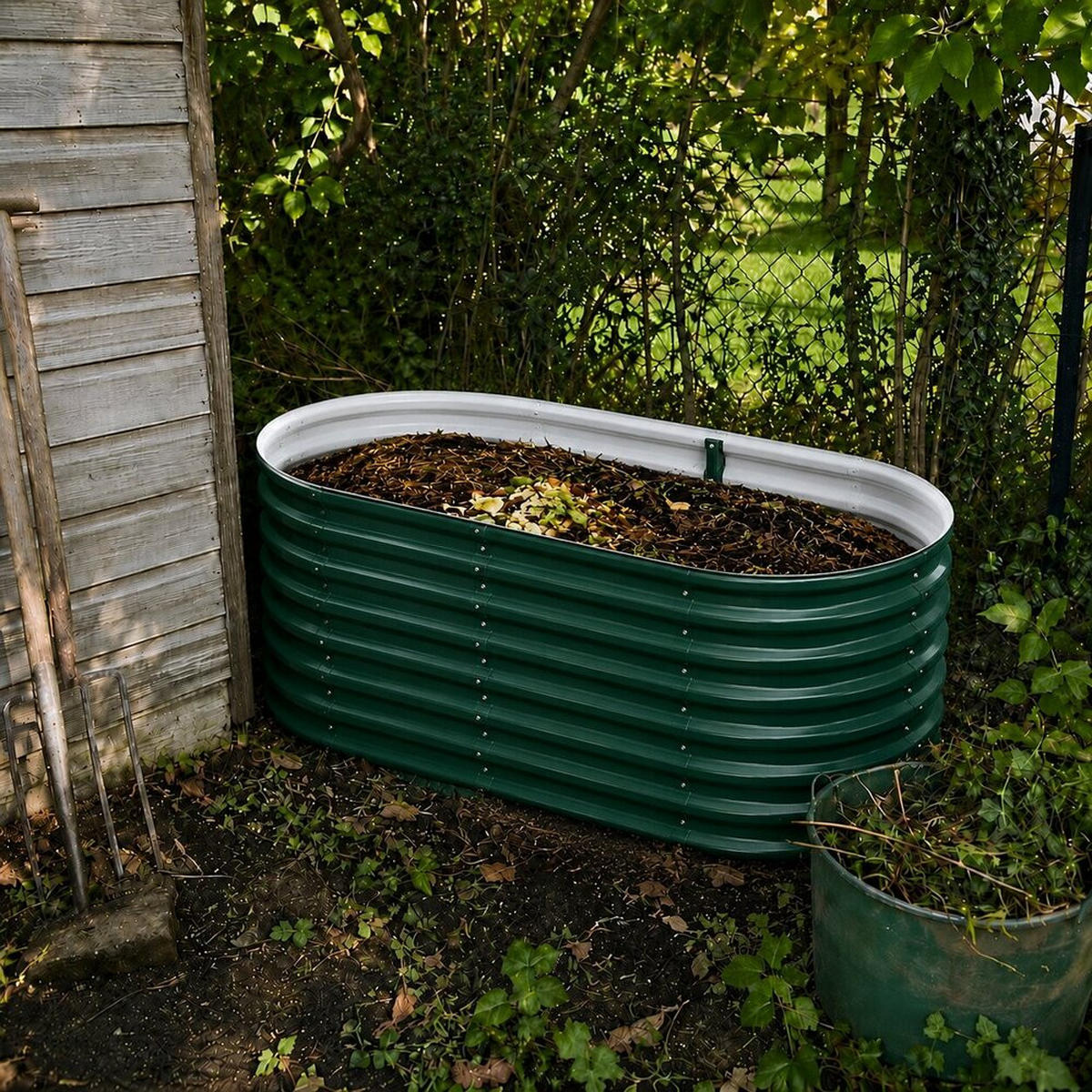 KOMPOSTER Garten, Grün, 160 x 80 cm - Grün, Metall (160/80/80cm) - Vicco