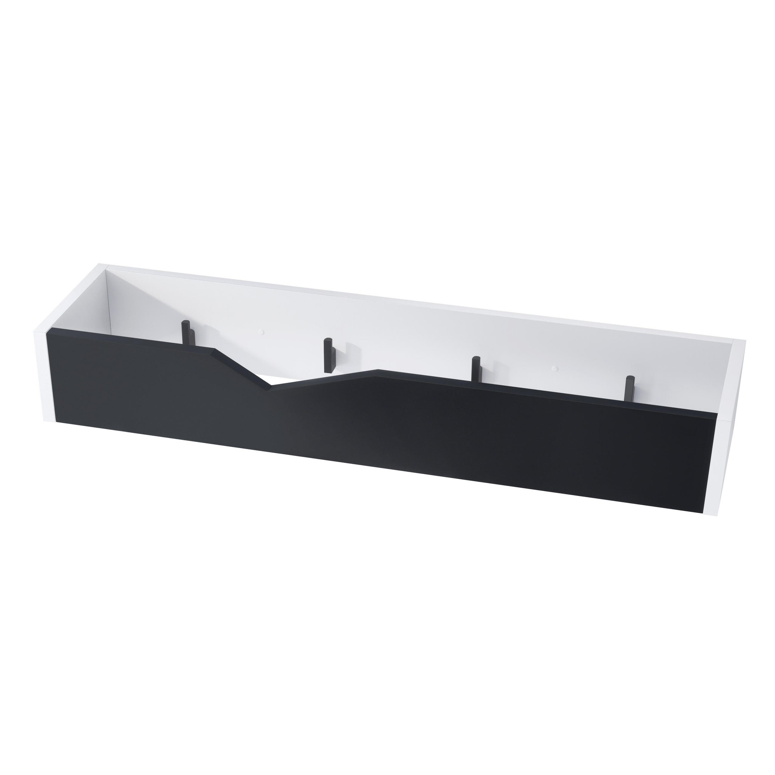 Vladon Garderobenpaneel Schwarz 83.5x12.5x21 cm
