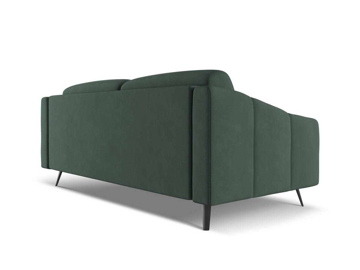 POUF Chenille Stoff Grün - Schwarz/Grün, Textil/Metall (78/41/60cm) - Makamii