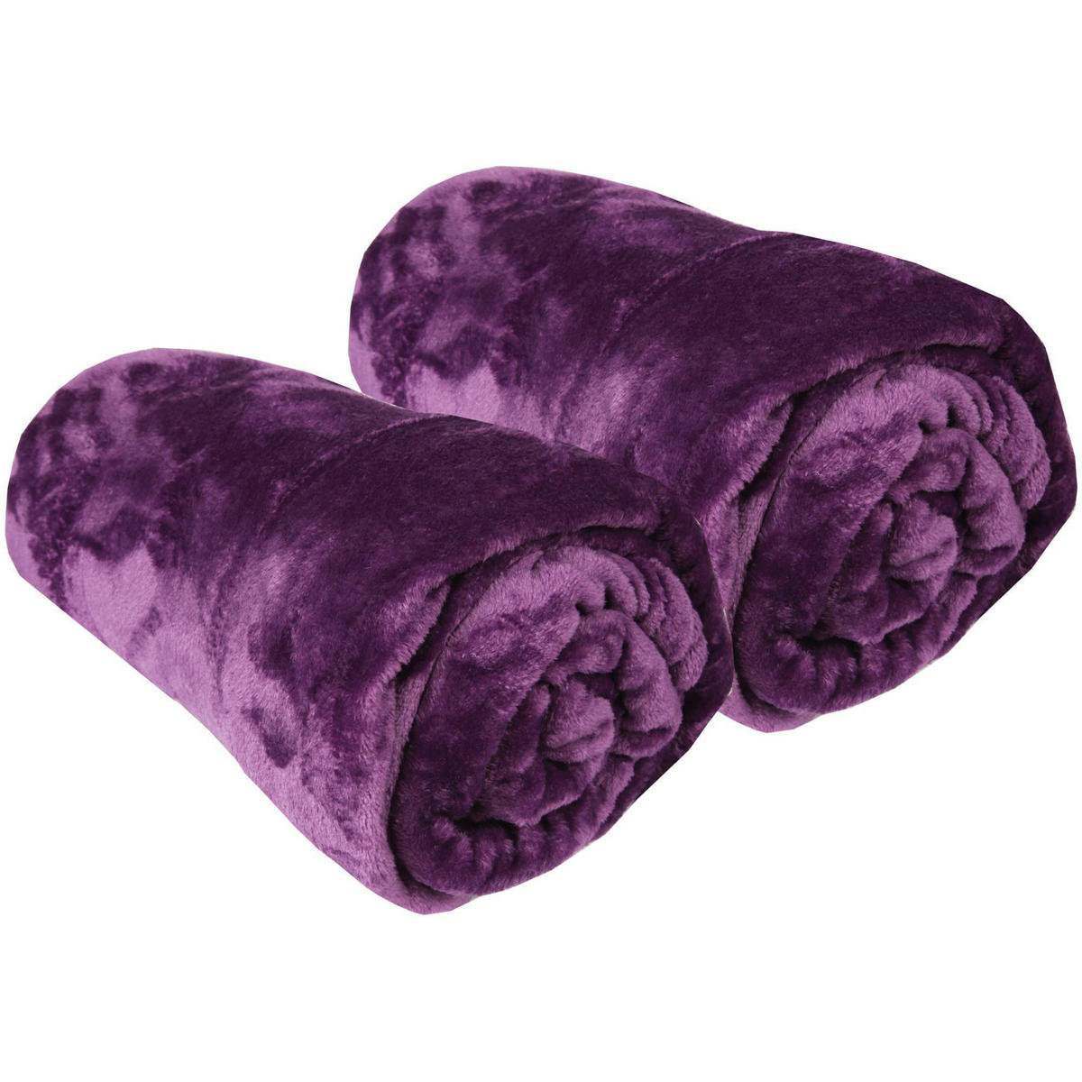 KUSCHELDECKE "Celina" 2er-Pack Violett 70x100 cm - Violett, Textil (70/100cm)