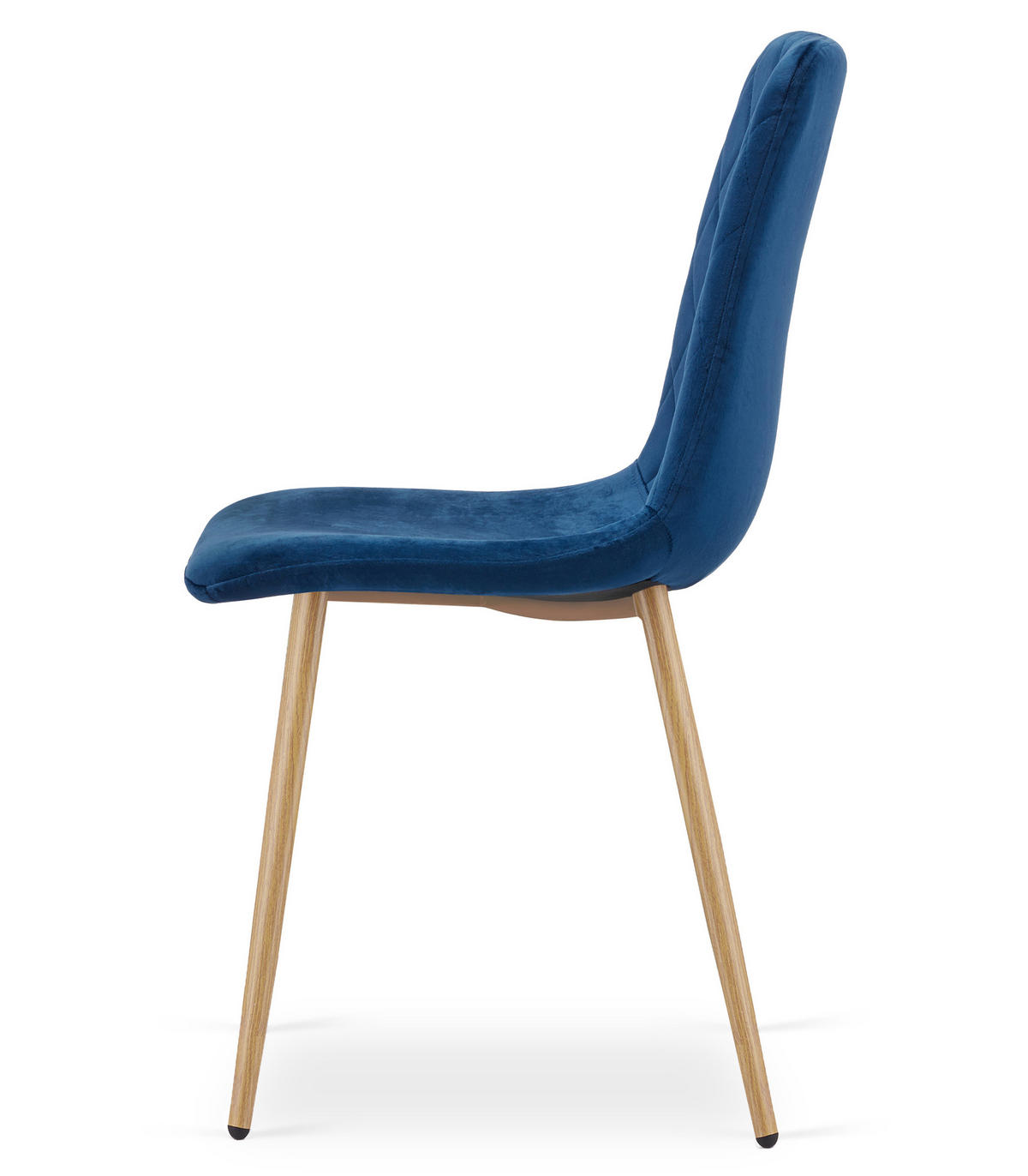 ESSZIMMERSTUHL 2-er Set TURIN marineblauer Sitz, Beine in Holzfarbe - Eichefarben/Dunkelblau, Textil (44.5/88.5/53cm) - Valora