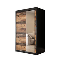 SCHWEBETÜRENSCHRANK 200/100/62 2-türig - Eichefarben/Schwarz, Holz/Kunststoff (100/200/62cm) - MÖBEL KRYSPOL