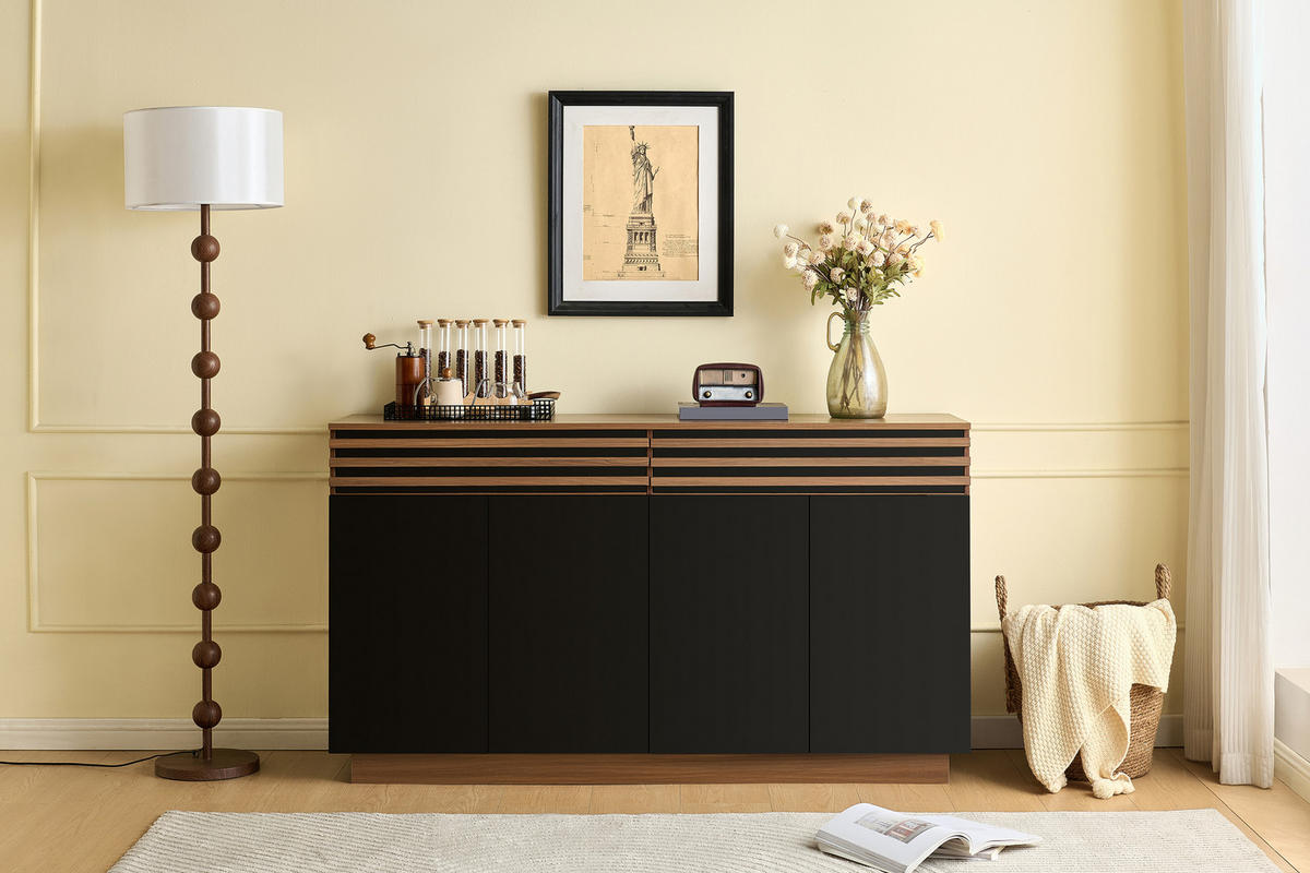 SIDEBOARD 150x40x85 cm Holzoptik schwarz - Schwarz, Holz (150/85/40cm) - Fortuna Lai
