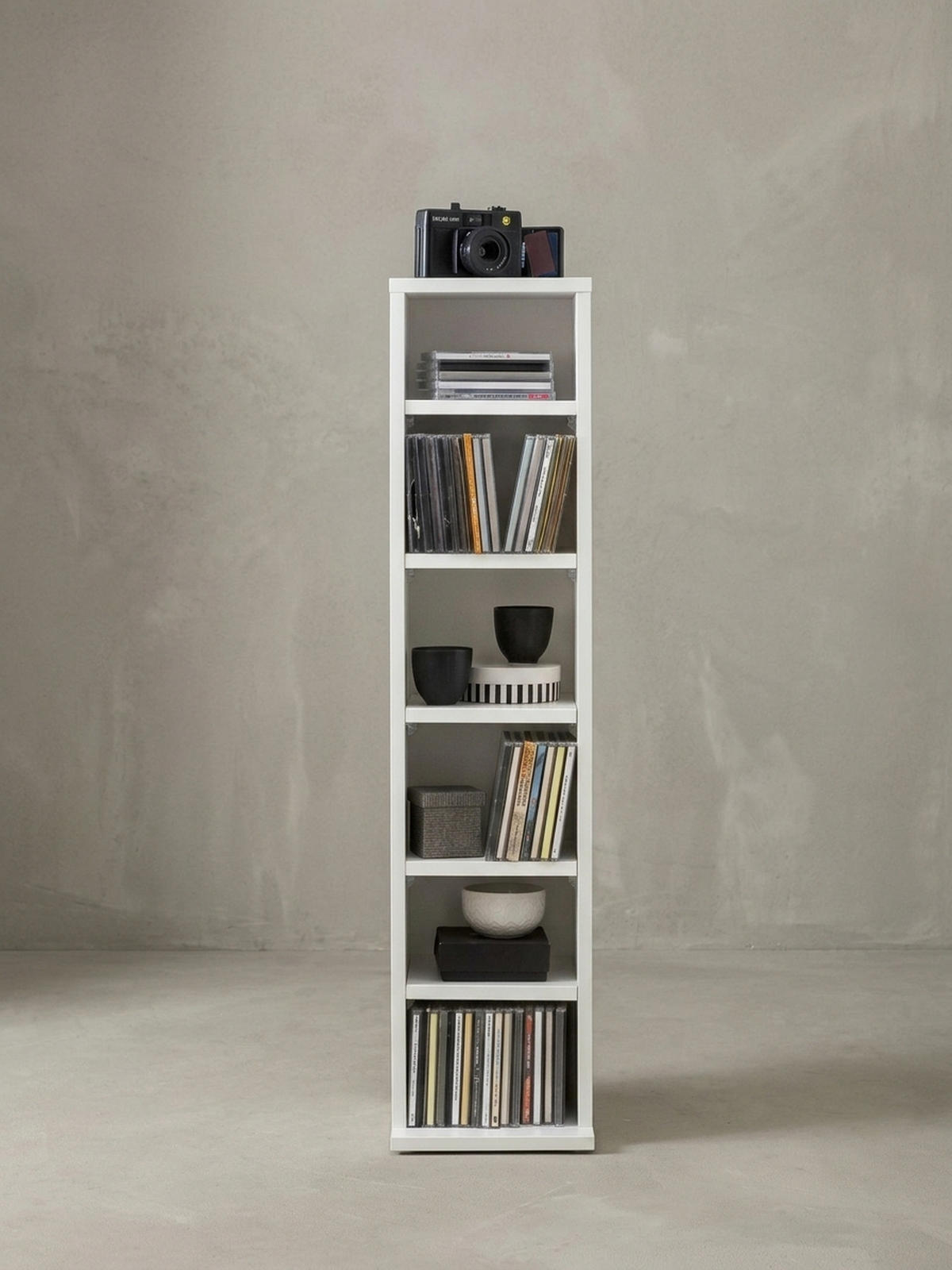 CD-REGAL – Holz, 6 Fächer, modern - Weiß, Holz (21/90/20cm) - KADIMA DESIGN