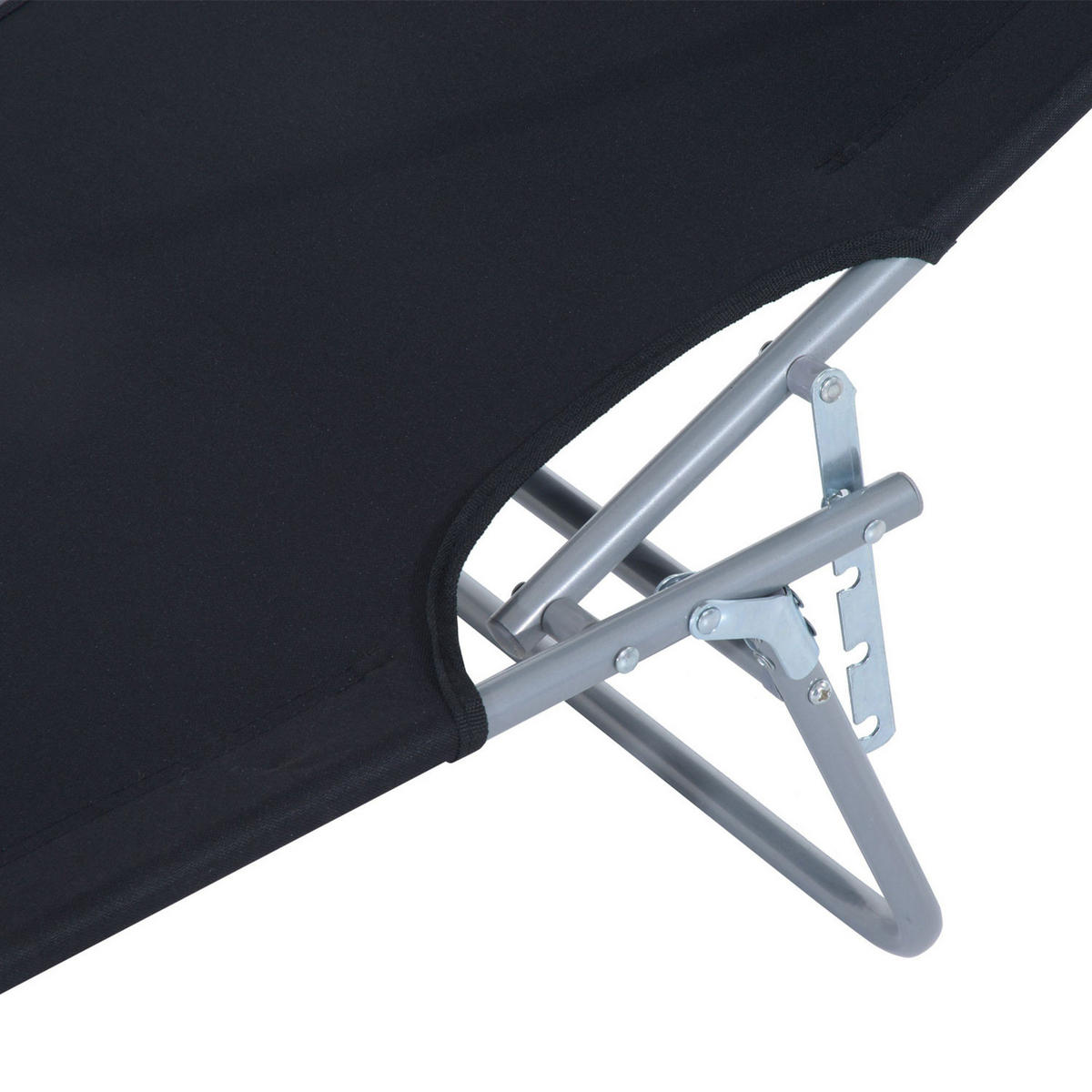 SONNENLIEGE aus Metall 187x58x36 cm in Schwarz mit verstellbarem Sonnendach - Schwarz, Metall (58/36/187cm) - Modfu