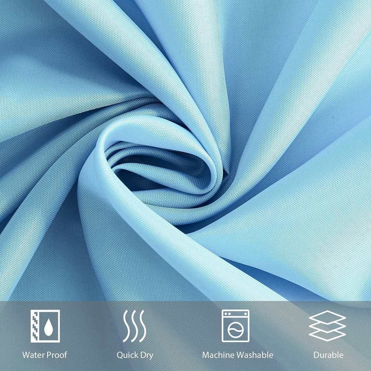 DUSCHVORHANG Hellblau 100 x 200 cm - Hellblau, Textil (100/200cm)