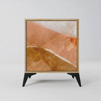 SIDEBOARD SANDHILLS SPLENDOUR, Eichefarben, 57,5x42x70,5 cm, Schwarze Metall-Sternfüße - Eichefarben/Multicolor, Holzwerkstoff/Metall (57.5/70.5/42cm) - SpaceRebels