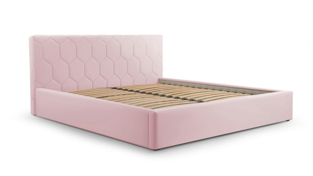 POLSTERBETT Bett 02 - 160x200 - Flamingo - Hellrosa, Holz/Textil (160/200cm) - Möblo