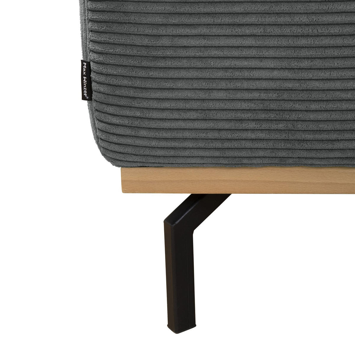 SOFA mit Longchair rechts Katrien Cordstoff anthrazit - Anthrazit, Kunststoff (135/280cm) - 58aufmkessel