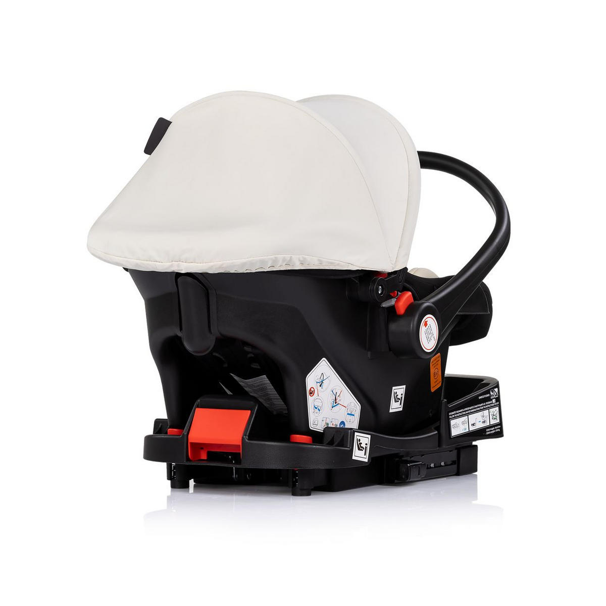 BABYSCHALE Amore i-Size Gr. 0+ beige-schwarz (0 - 13 kg) Kissen Griff verstellbar - Beige, Kunststoff (40/56/62cm) - Chipolino