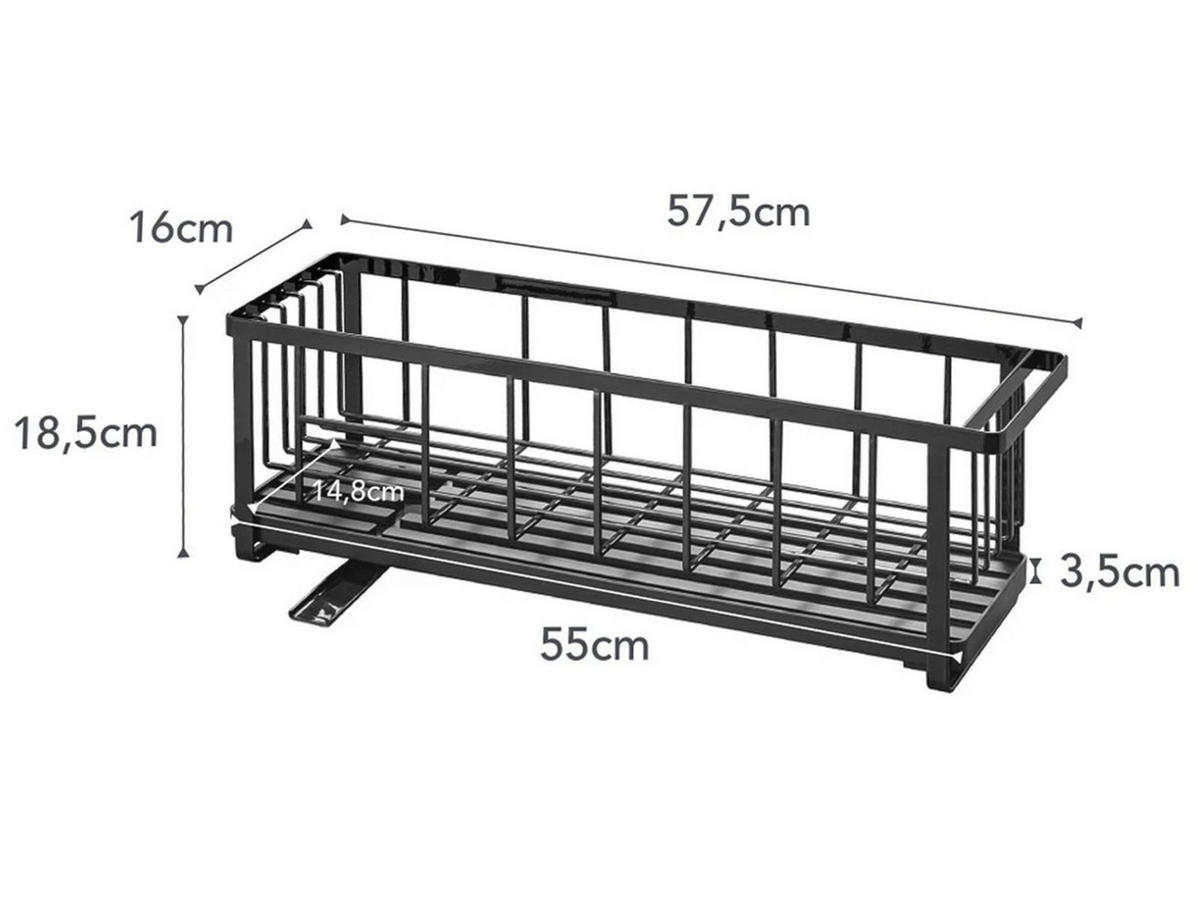 GESCHIRR-ABTROPFGESTELL Tower schwarz 57/18/16 cm schmal - Schwarz, Metall (16/18/57cm) - Yamazaki