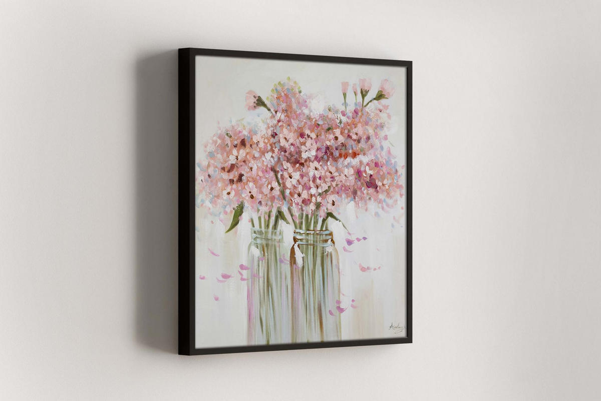 ÖLGEMÄLDE 80/80 cm - Pink, Holz/Textil (80/80cm) - KUNSTLOFT