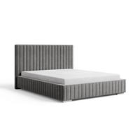 POLSTERBETT 180x200 cm mit Bettkasten, Lattenrost und Kopfteil, Eleganter Zanzibar-Stoffbezug, Grau - Grau, Holz (180/200cm) - Chilly