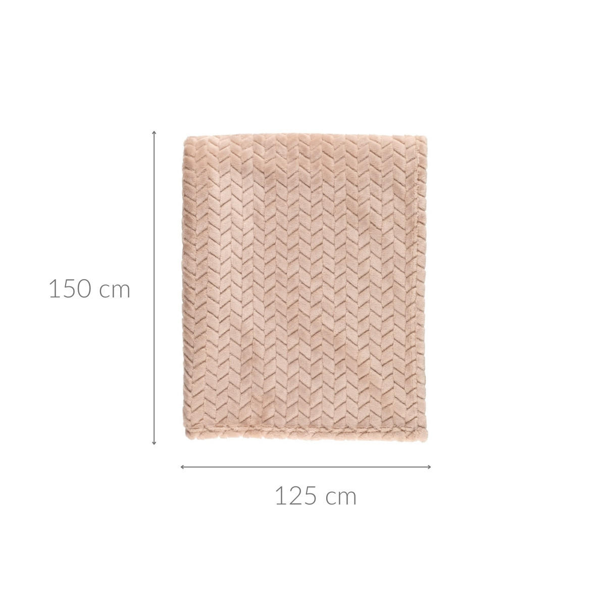 FLEECEDECKE Mila 125/150 cm - Beige, Textil (125/150cm)
