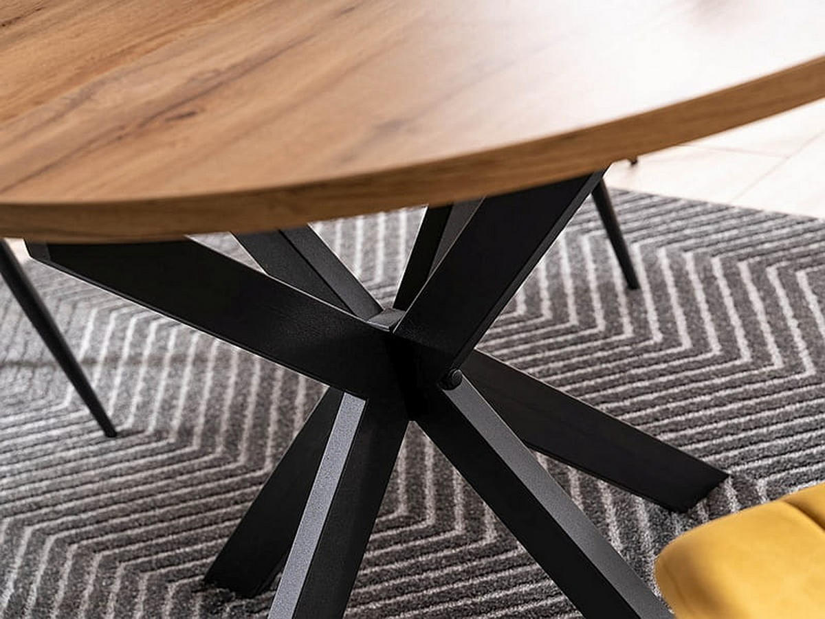 ESSTISCH Rund Eiche Artisan - Schwarz matt 100x75 cm - Schwarz/Eiche Artisan, Holzwerkstoff (100/100/75cm) - designimpex