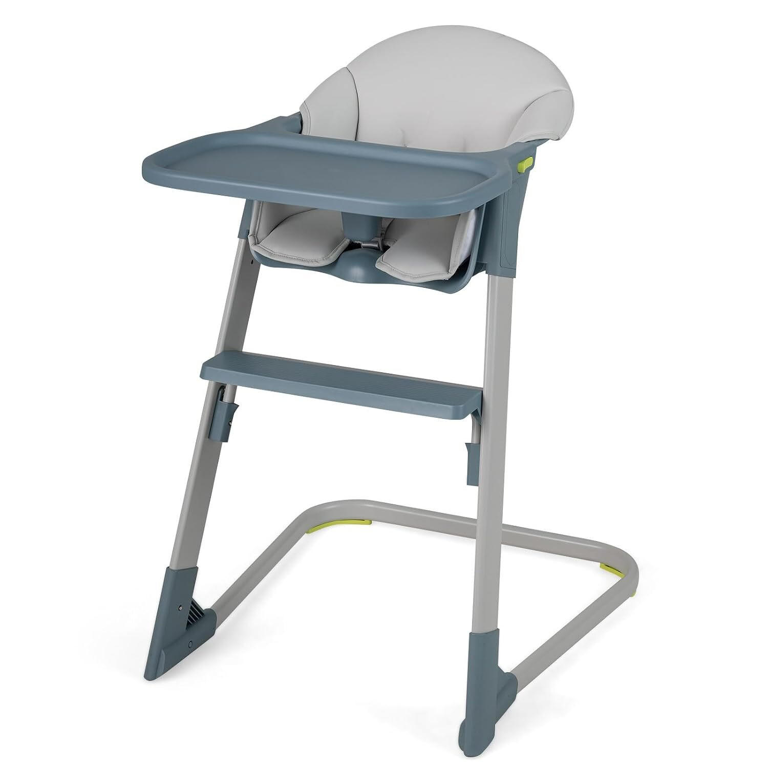 BABYHOCHSTUHL mit abnehmbarem Tablett & Sitzkissen grau - Grau, Metall (62/86/58cm) - COSTWAY